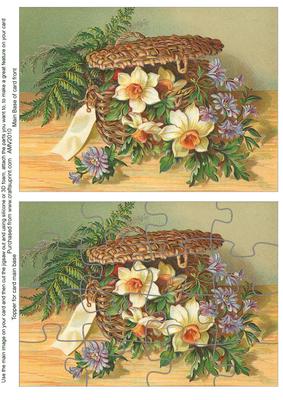 Daffodil Basket Jigsaw Puzzle Card Front