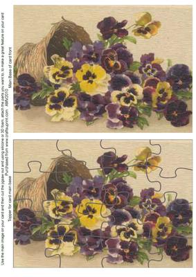 Pansy Basket Jigsaw Puzzle Card Front