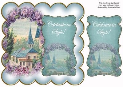 Teal Lavender View Celebrate in Style 8in Scallop Topper