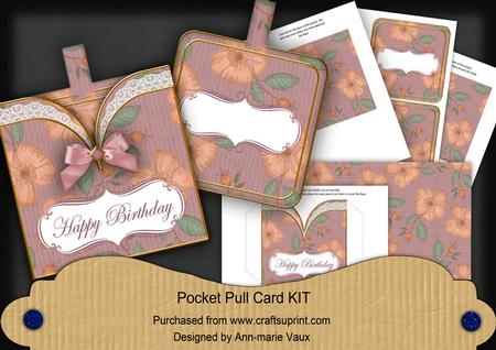Dusky Pink Flora Happy Birthday Pocket Pull Card Kit