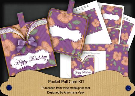 Purple Flora Happy Birthday Vintage Pocket Pull Kit