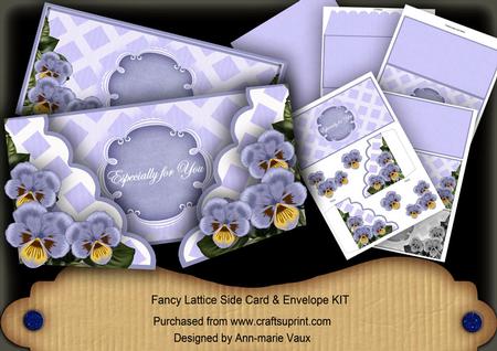 Blue Pansy Especially for You Fancy Lattice 3D Card Kit