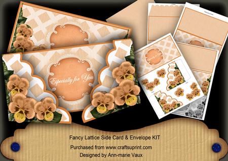 Borange Pansy Especially 3D Fancy Lattice 3D Card Kit