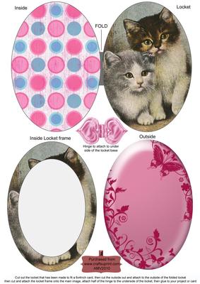 Cats R Us Pink Locket Card Topper