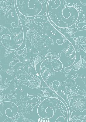 Dusky Teal Floral Lace Lights A4 Backing Paper