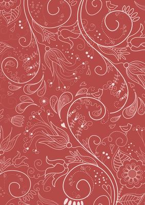 Dark Red Floral Lace Lights A4 Backing Paper