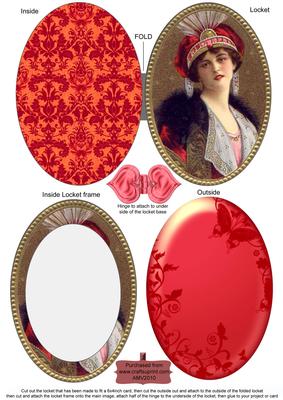 Red Lady Fancy Red Locket Card Front