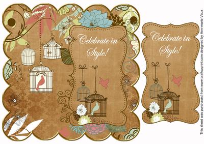 Vintage Tea Birdcage Celebrate in Style 8in Scallop Topper
