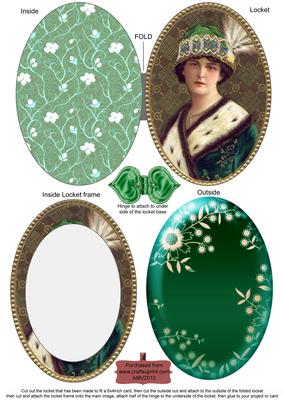 Green Lady Fancy Green Locket Card Front