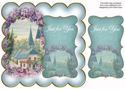 Teal Lavender View Just for You 8in Scallop Topper