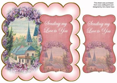 Pink Lavender View Sending Love 8in Scallop Topper
