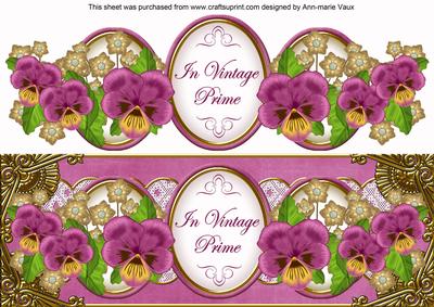 Cerise Pansy in Vintage Prime Large Dl Step by Step