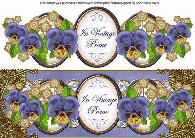Dblue Pansy in Vintage Prime Large Dl Step by Step