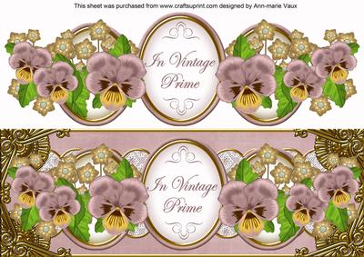 Dpink Pansy in Vintage Prime Large Dl Step by Step