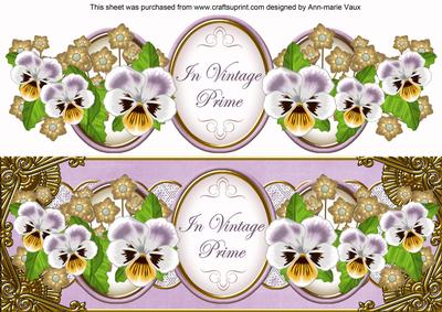 Lilac Pansy in Vintage Prime Large Dl Step by Step