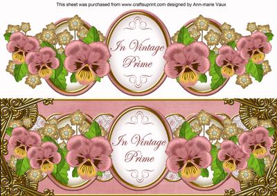 Pink Pansy in Vintage Prime Large Dl Step by Step