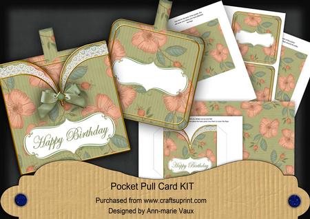 Olive Flora Birthday Vintage Pocket Pull Card Kit