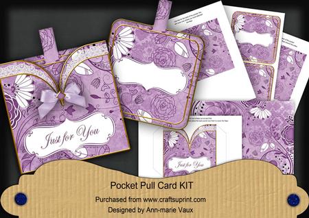 Purple Retro Just for You Vintage Pocket Pull Card Kit