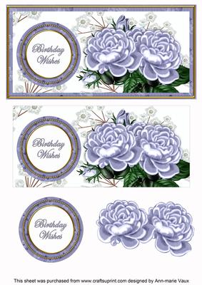 Pblue Roses Birthday Wishes Dl Decoupage Topper