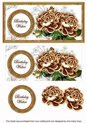 Vtea Roses Birthday Wishes Dl Decoupage Topper