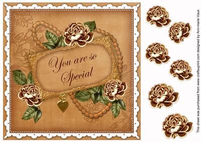 Vtea Rose You Are Special 8in Decoupage Topper
