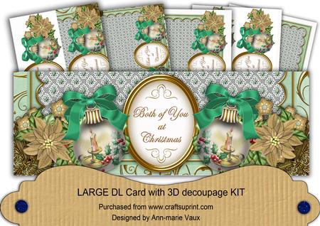 Green Candle Bauble Both of You Large Dl Card Kit