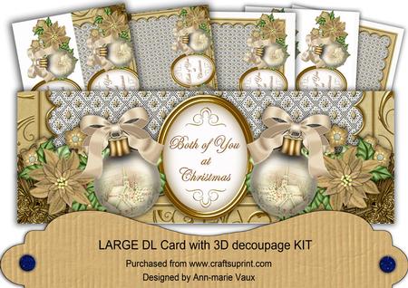 Cream Church Bauble Both of You Large Dl Card Kit