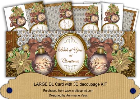 Snowy Village Bauble Both of You Large Dl Card Kit