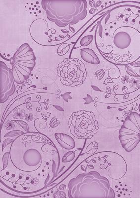 Lilac Retro Floral A4 Backing Paper