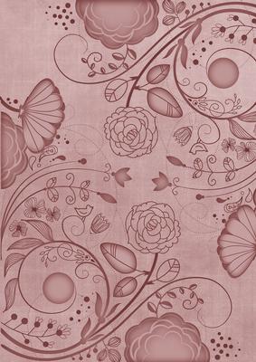 Dusky Pink Retro Floral A4 Backing Paper