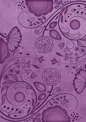 Purple Retro Floral A4 Backing Paper
