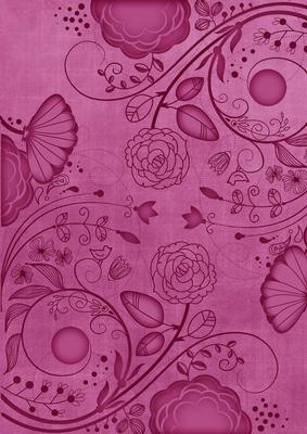 Cerise Retro Floral A4 Backing Paper