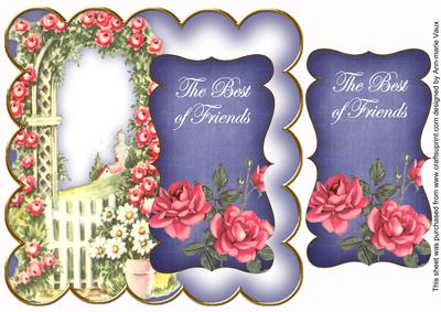 Dblue Rose Arch Best of Friends 8in Scallop Topper