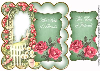Mid Green Rose Arch Best of Friends 8in Scallop Topper