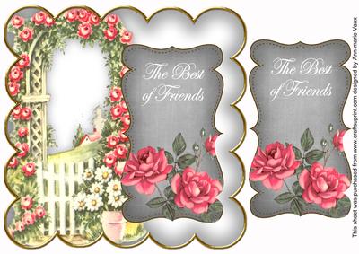 Silver Rose Arch Best of Friends 8in Scallop Topper