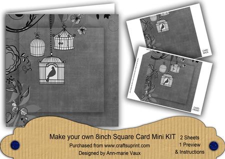 Black Birdcage 8in DIY Folded Card Mini Kit