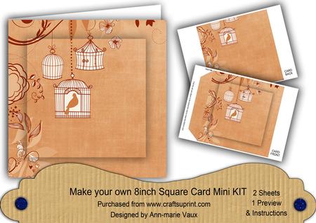 Borange Birdcage 8in DIY Folded Card Mini Kit