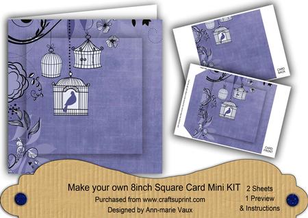 Dblue Birdcage 8in DIY Folded Card Mini Kit