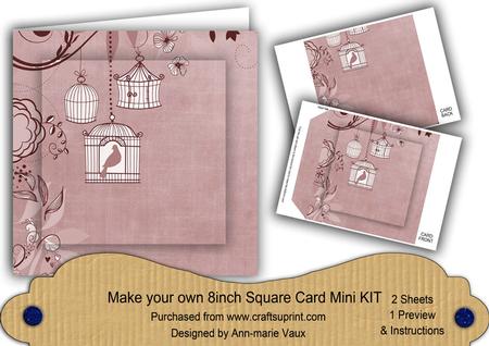 Dpink Birdcage 8in DIY Folded Card Mini Kit