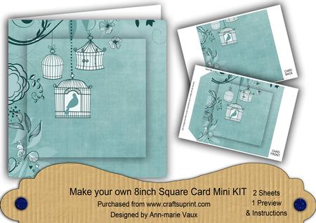 Dteal Birdcage 8in DIY Folded Card Mini Kit