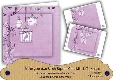 Lilac Birdcage 8in DIY Folded Card Mini Kit