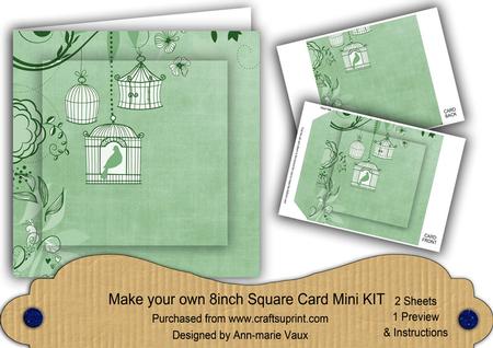 Mid Green Birdcage 8in DIY Folded Card Mini Kit