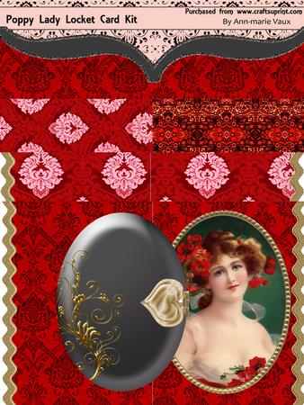 Poppy Lady Fancy Locket Card Kit