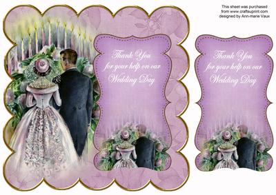 Lilac Happy Couple Thanks for Help 8in Scallop Topper