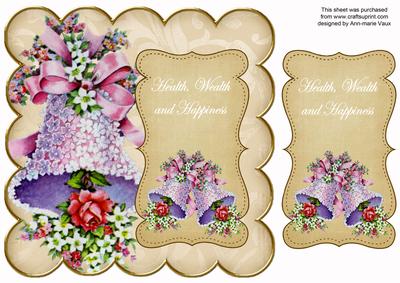 Cream Wedding Bells Health Wealth 8in Scallop Topper