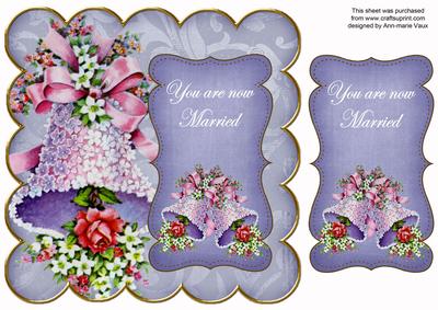 Blue Wedding Bells Now Married 8in Scallop Topper