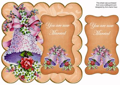 Borange Wedding Bells Now Married 8in Scallop Topper