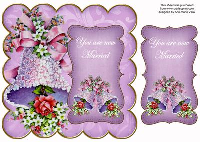 Lilac Wedding Bells Now Married 8in Scallop Topper