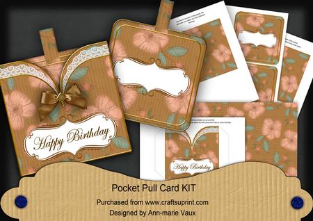 Vtea Flora Happy Birthday Vintage Pocket Pull Card Kit