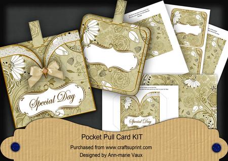 Cream Retro Special Day Vintage Pocket Pull Card Kit